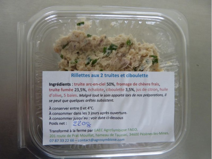 Panier légumes et aromates de saison + barquette de rillettes de truite