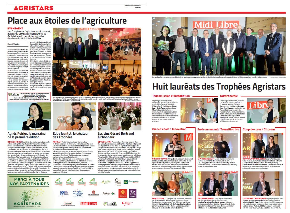 Lauréat aux Trophées Agristars 2022